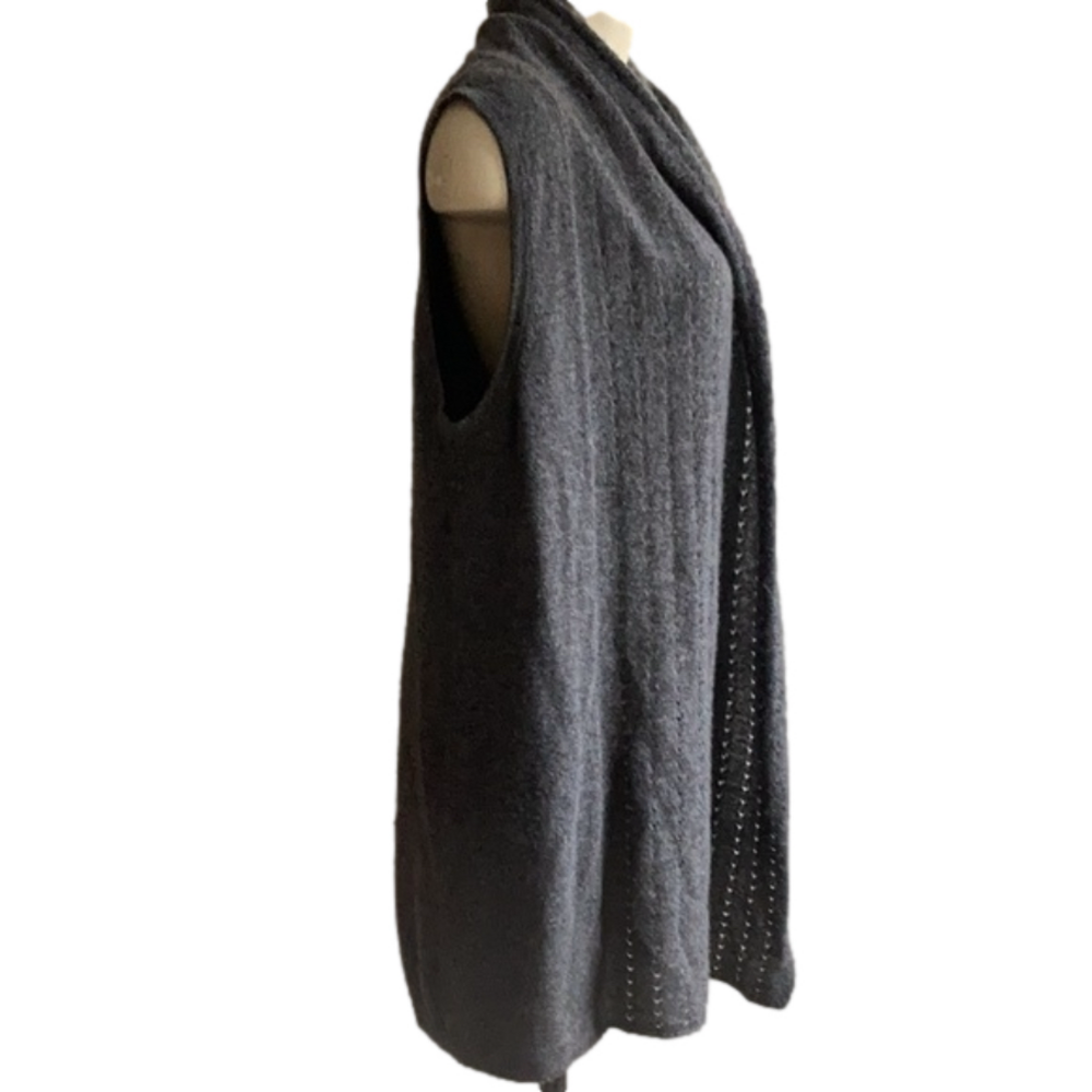 Neiman MARCUS 100% cashmere perforated long vest MED AS IS